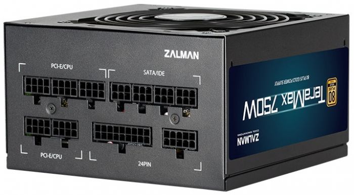 Блок живлення Zalman TERAMAX  (750W) >90%, 80+ Gold, 120mm, 1xMB 24pin(20+4)+10pin, 2xCPU 8pin(4+4), 3xMolex, 8xSATA, 4xPCIe 8pin(6+2), Fully Modular
