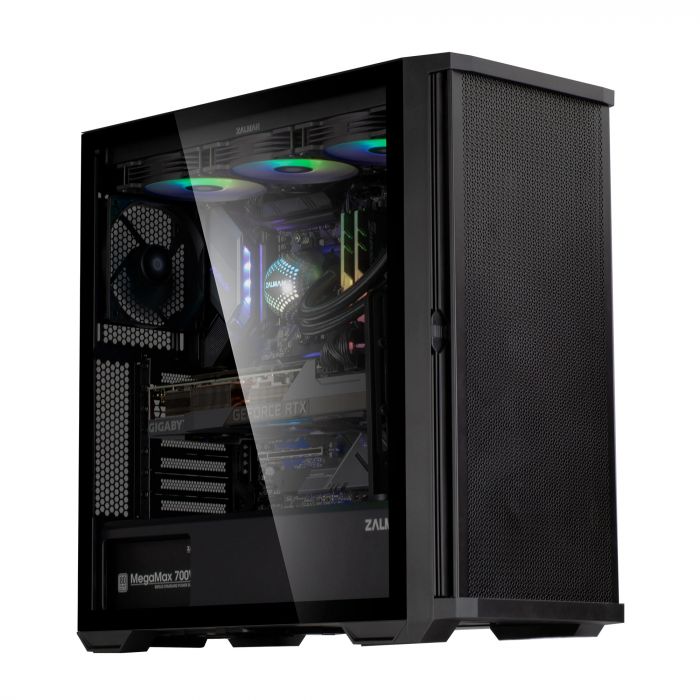 Корпус Zalman Z10 BLACK, MidT, 2xUSB3.0, 1 x USB Type-C, 3x140мм, 1x120мм, скло (бічна панель), без БЖ, чорний
