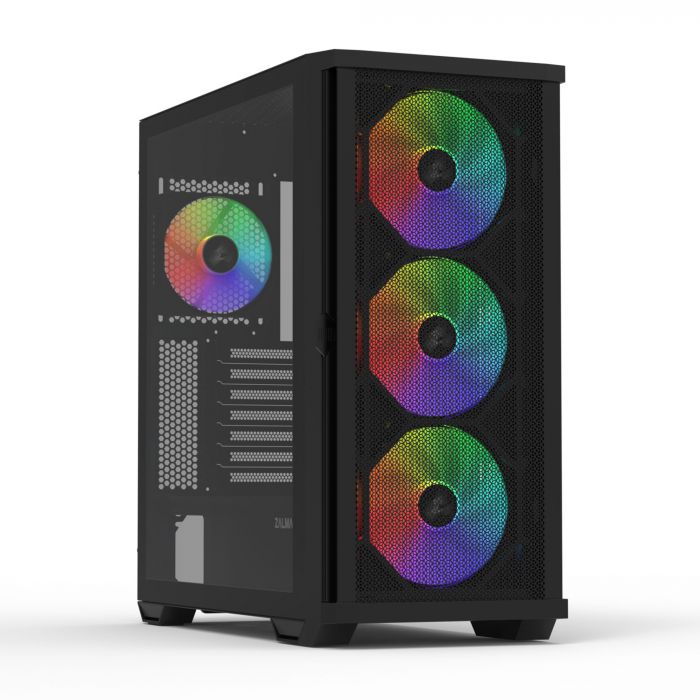 Корпус Zalman Z10 Plus BLACK, MidT, 2xUSB3.0, 1 x USB Type-C, 3x140мм ARGB, 1x120мм ARGB, скло (бічна панель), без БЖ, чорний