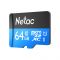 Карта пам'яті Netac microSD  64GB C10 UHS-I R80MB/s + SD