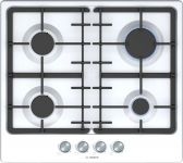 Варильна поверхня Bosch  газова на склі, 60см, чавун, білий