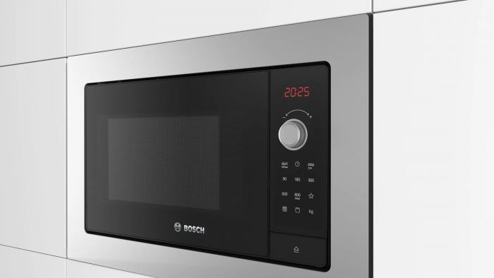 Мікрохвильова піч Bosch вбудовувана, 25л, електр. управл., 800Вт, гриль, дисплей, нержавіюча сталь
