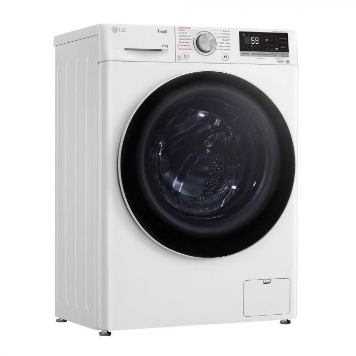 Пральна машина LG фронтальна, 8,5кг, 1200, A+++, 48см, дисплей, пара, інвертор, білий