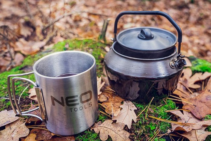 Чайник туристичний NEO, 0.8 л, анодований алюміній, складана ручка, сертифікат LFGB, чохол, 0.19кг