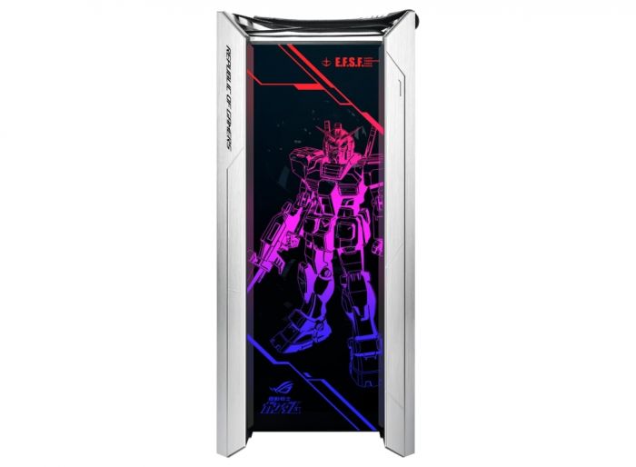 Корпус ASUS GX601 ROG Strix Helios GUNDAM EDITION, без БП, 5xUSB3.1, 4x140mm Fan, Tempered Glass front right left side, EATX, Silver, aluminum frame, Aura Sync RGB