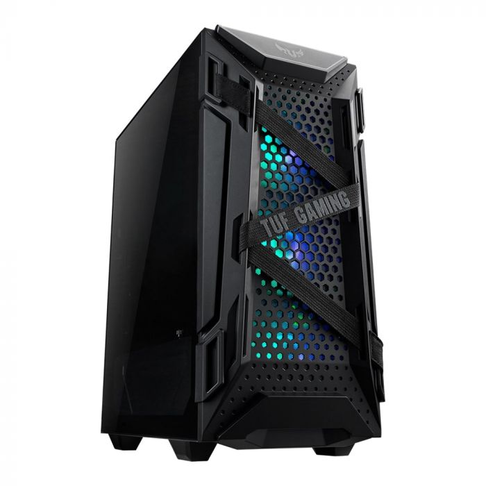 Корпус ASUS TUF Gaming GT301, без БП, 2xUSB3.1, 3x120mm ARGB Fans, Tempered Glass side, ATX, Black