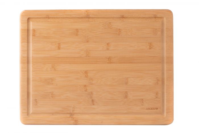 Дошка кухонна Ardesto Midori з жолобом, 40*30*1.9 см, бамбук