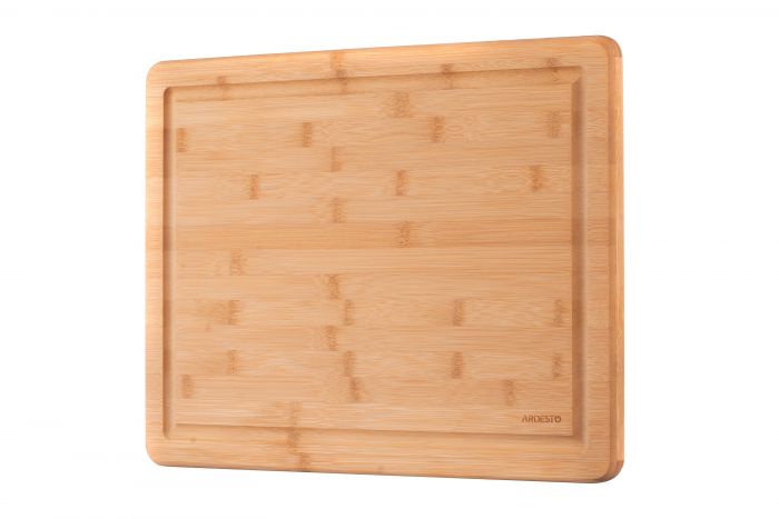 Дошка кухонна Ardesto Midori з жолобом, 40*30*1.9 см, бамбук