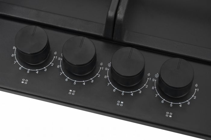 Варильна поверхня Whirlpool газова, 60см, чавун, турбо-конфорка, чорний