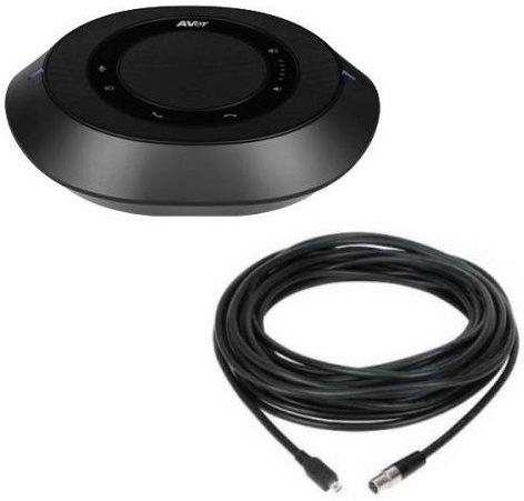 Cпікерфон додатковий AVer з 20 м кабелем для систем відеоконференцзв'язку VB342 Pro/ VB350, 2 х Omni-mic, радіус дії 3 м, RJ45, чорний