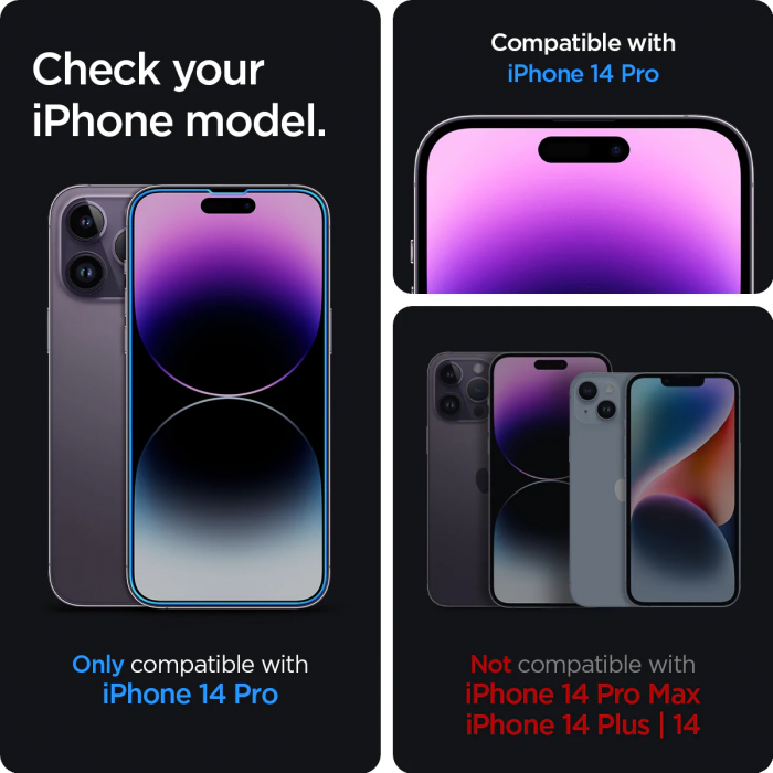 Захисне скло Spigen для Apple Iphone 14 Pro Glas tR EZ Fit (2 Pack), Clear
