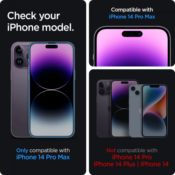 Захисне скло Spigen для Apple Iphone 14 Pro Max Glas tR EZ Fit (2 Pack), Clear