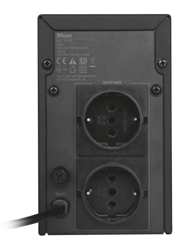Джерело безперебійного живлення Trust Oxxtron 1000VA UPS with 2 standard wall power outlets BLACK
