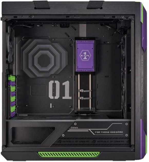 Корпус ASUS GX601 ROG Strix Helios EVA EDITION, без БП, 5xUSB3.1, 4x140mm Fan, Tempered Glass front right left side, EATX, Black, aluminum frame, Aura Sync RGB
