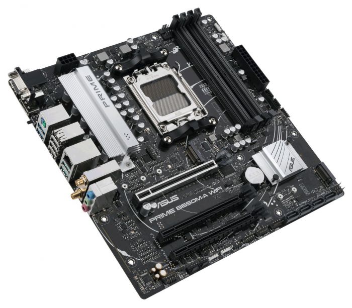 Материнcька плата ASUS PRIME B650M-A WIFI sAM5 B650 4xDDR5 M.2 USB VGA-HDMI-DP WiFi BT mATX