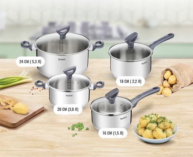 Набір посуду Tefal Daily Cook, 8 предметів, нерж. сталь