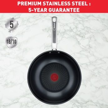 Сковорода Tefal Intuition ВОК, 28см, покриття Titanium, індукція, Thermo-Spot, нерж.сталь