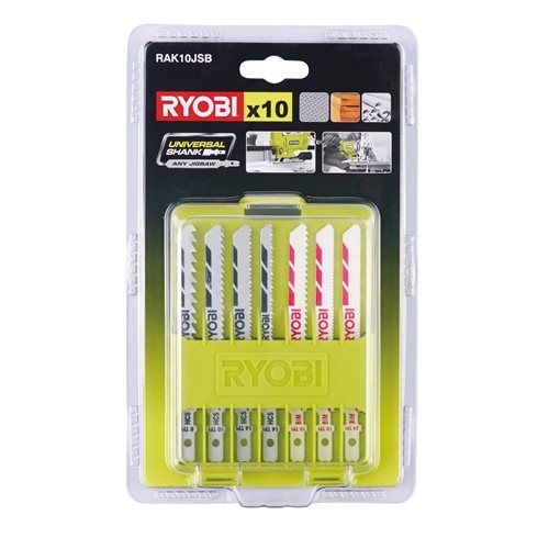 Пилочки для лобзика Ryobi RAK10JSB, набір 10 шт, для дерева та металу