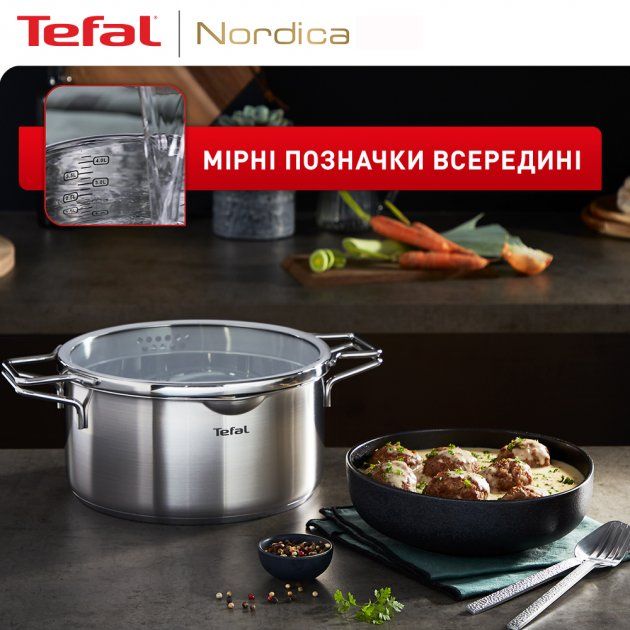 Набір посуду Tefal Nordica, 10 предметів, нерж. сталь