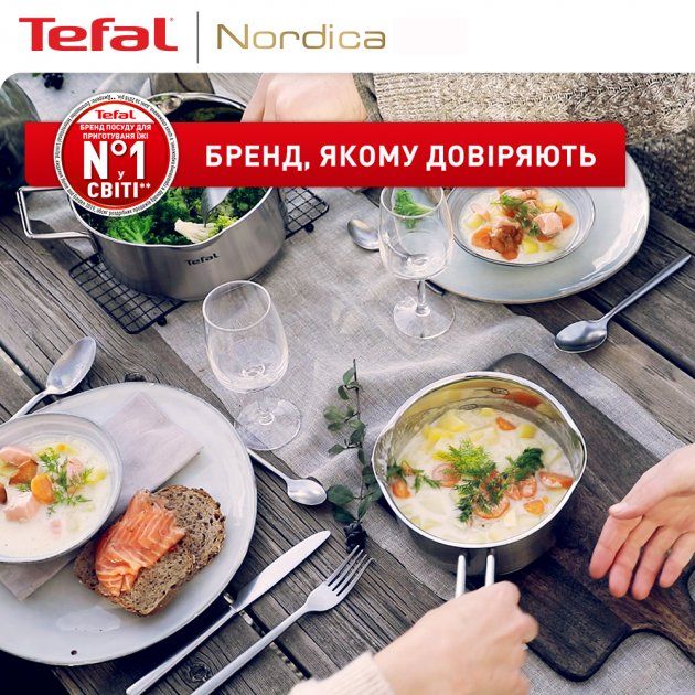 Набір посуду Tefal Nordica, 10 предметів, нерж. сталь
