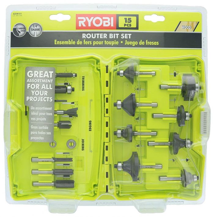 Фрези Ryobi RAKRBS15 набір 15 шт, хвостовик 6 мм