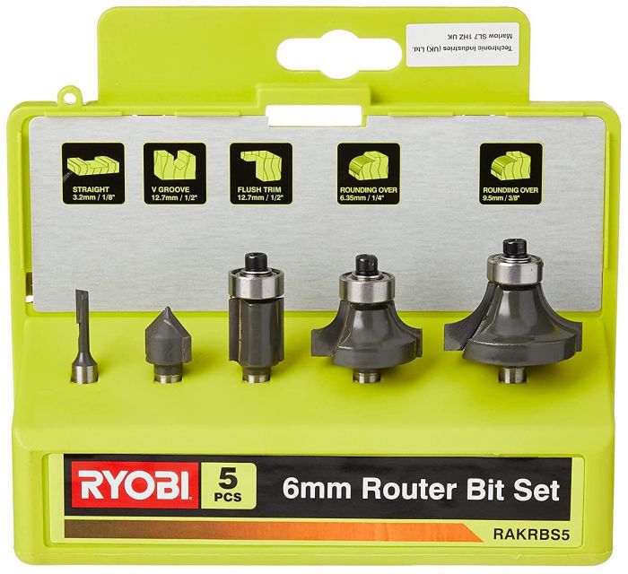 Фрези Ryobi RAKRBS5 набір 5 шт, хвостовик 6 мм