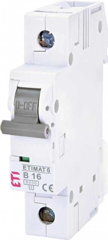 Авт. вимикач ETI ETIMAT 6 1p B 16А (6 kA)