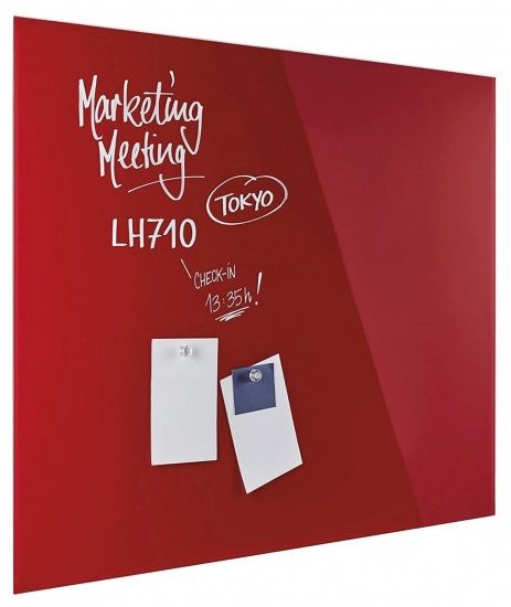 Дошка скляна магнітно-маркерна 1200x900 червона Magnetoplan Glassboard-Red