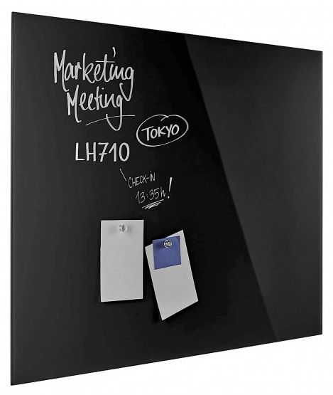 Дошка скляна магнітно-маркерна 1200x900 чорна Magnetoplan Glassboard-Black