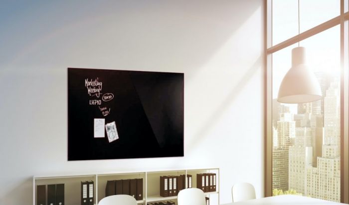 Дошка скляна магнітно-маркерна 1200x900 чорна Magnetoplan Glassboard-Black