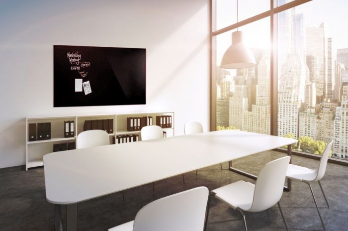 Дошка скляна магнітно-маркерна 1500x1000 чорна Magnetoplan Glassboard-Black