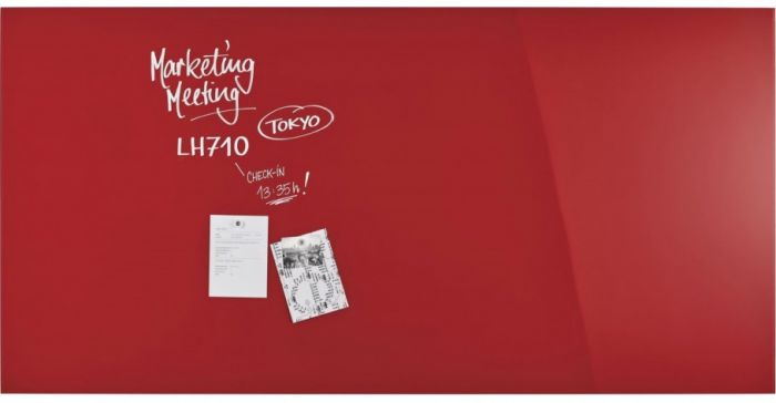 Дошка скляна магнітно-маркерна 2000x1000 червона Magnetoplan Glassboard-Red