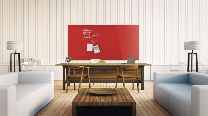 Дошка скляна магнітно-маркерна 2000x1000 червона Magnetoplan Glassboard-Red
