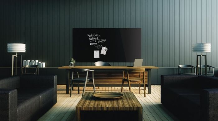 Дошка скляна магнітно-маркерна 2000x1000 чорна Magnetoplan Glassboard-Black