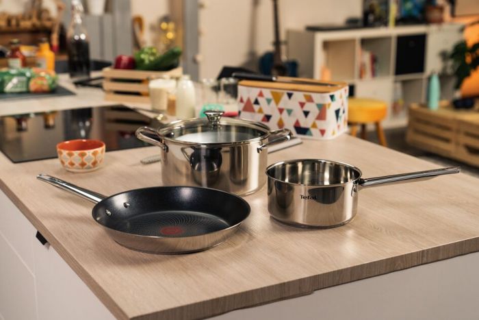 Сковорода Tefal Cook Eat, 24см, покриття Titanium, індукція, Thermo-Spot, нерж. Сталь