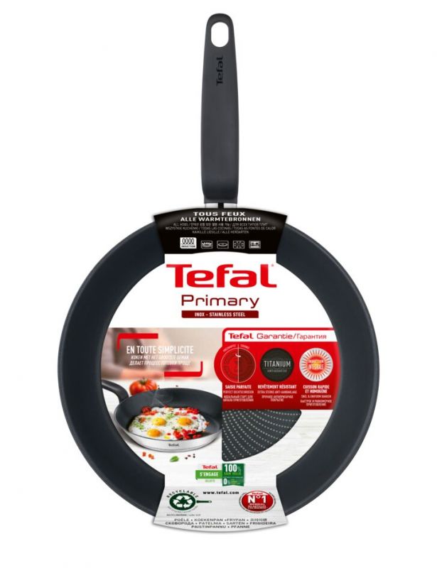Сковорода Tefal Primary, 20см, покриття Titanium, індукція, Thermo-Spot, нерж. Сталь