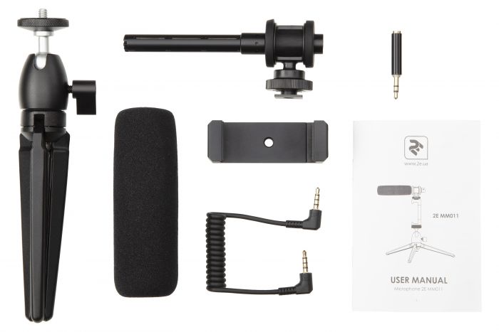 Мікрофон з триподом для мобільних пристроїв 2Е MM011 Vlog KIT, 3.5mm