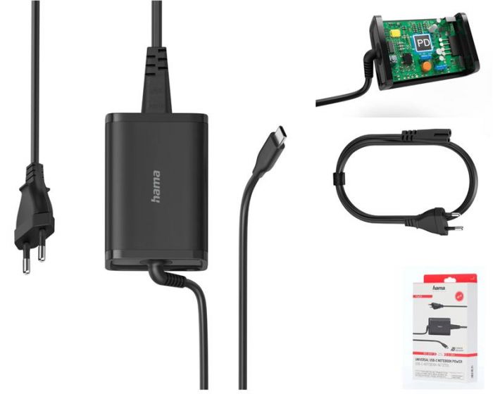 Універсальний зарядний пристрій НАМА USB-C PD 5-20V/65W Black