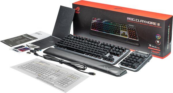 Клавіатура ASUS ROG CLAYMORE II RD RGB 108key USB/WL EN Black