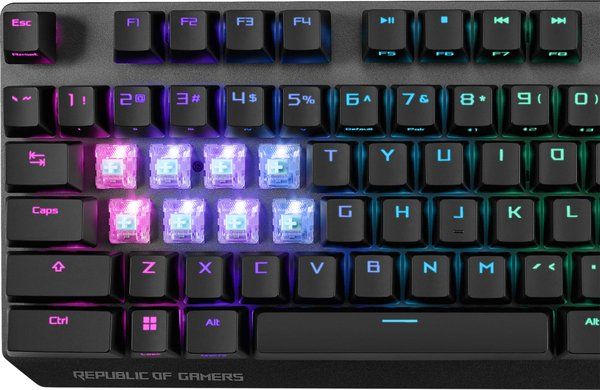 Клавіатура ASUS ROG Strix Scope RGB 105key NX Red Wireless Deluxe USB/WL/BT RU Black