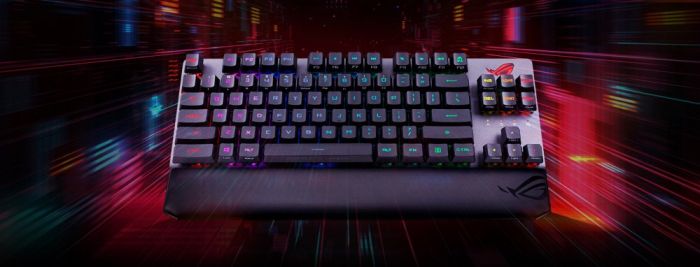 Клавіатура ASUS ROG Strix Scope RGB 84key RX Red TKL Wireless Deluxe USB/WL/BT RU Black