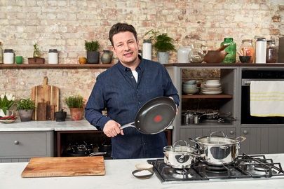 Сковорода Tefal Jamie Oliver Cooks Direct, 24см, покриття Titanium 2Х, індукція, Thermo-Spot, нерж.сталь