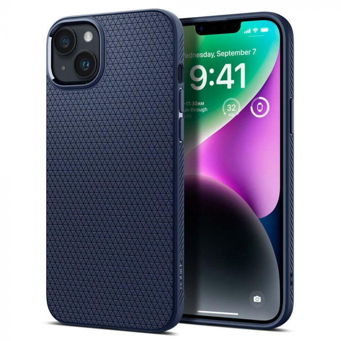 Чохол Spigen для Apple iPhone 14 Plus Liquid Air, Navy Blue