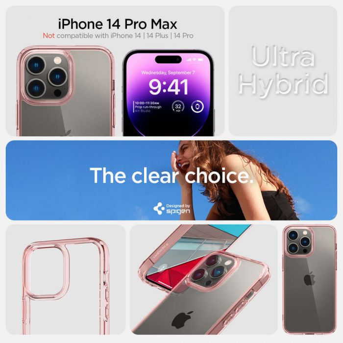 Чохол Spigen для Apple iPhone 14 Pro Max Ultra Hybrid, Rose Crystal