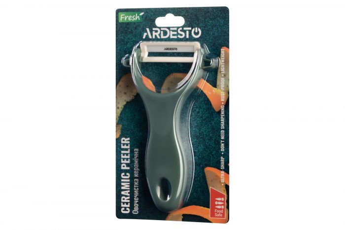 Овочечистка керамічна Ardesto Fresh, зелений, кераміка/пластик