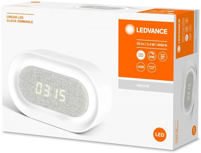 Нічник LINEAR LED CLOCK білий