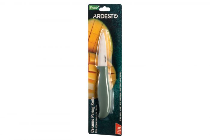 Ніж керамічний для овочів Ardesto Fresh 18.5 см, зелений, кераміка/пластик