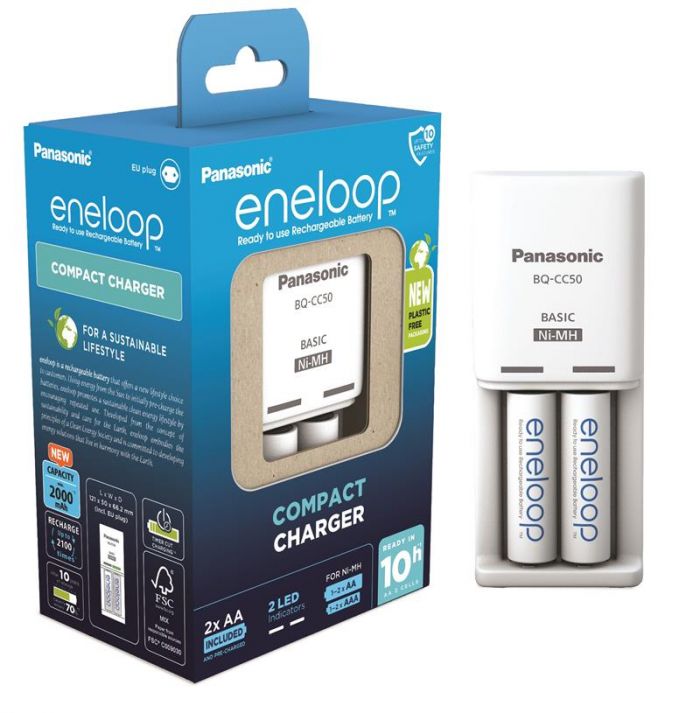 Зарядний пристрій Compact Charger+ Eneloop 2AA 2000 mAh