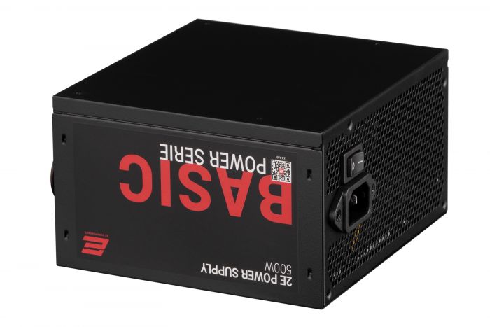 Блок живлення 2E BASIC POWER  (500W), 80%, 120mm, 1xMB 24pin(20+4), 1xCPU 8pin(4+4), 3xMolex, 4xSATA, 2xPCIe 8pin(6+2)