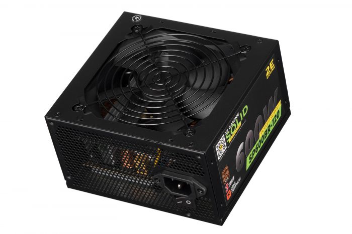 Блок живлення 2E GAMING SOLID POWER  (600W), >85%, 80+ Bronze, 120mm, 1xMB 24pin(20+4), 1xCPU 8pin(4+4), 3xMolex, 6xSATA, 4xPCIe 8pin(6+2)